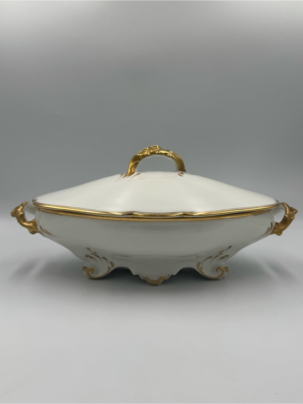 Antique St. Cloud Limoges France Covered Vegetable Bowl